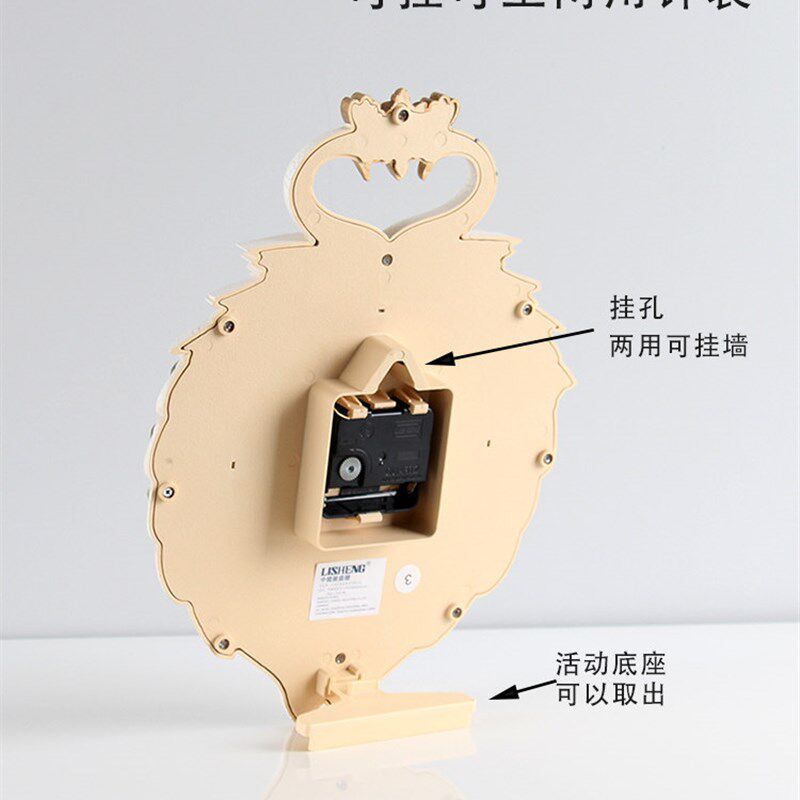 速发客厅静音挂钟两用时尚座钟静音创意台钟欧式台式坐钟现代田园