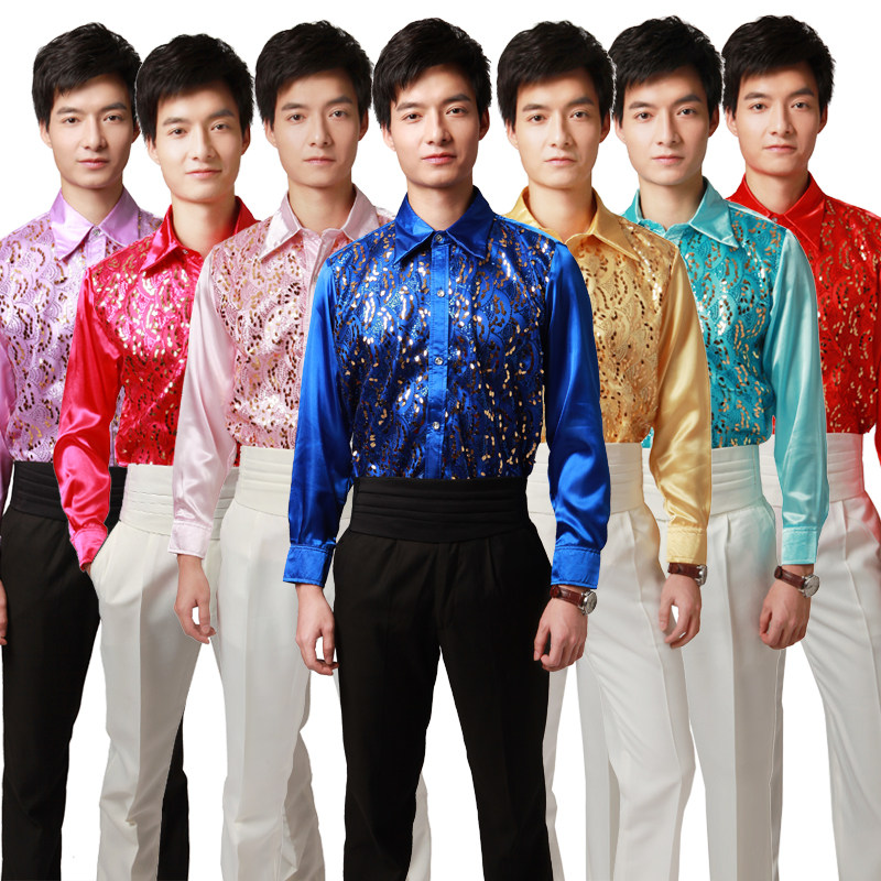 速发男士演出演装合唱服男主持人套出长袖大衬唱合衣