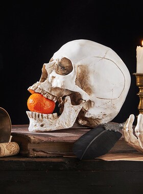 速发下摆可拆卸树脂骷髅头模骨人头型颅骨巴件圣节搞怪创意装饰