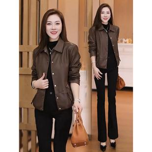 ROUMIKL时尚皮衣外套女2025秋季新款时髦洋气宽松显瘦短款PU皮夹