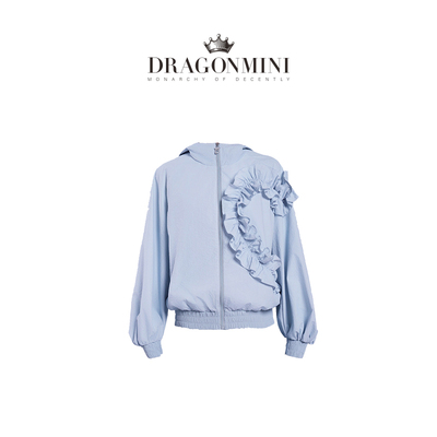 dragonmini花边蓝色外套