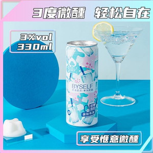 BYself百晓芙0蔗糖0脂肪苏打气泡酒乳酸菌口味低度微醺鸡尾酒6罐