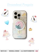 海鸥星球 原创dreamboat小企鹅双层磨砂imd磁吸手机壳&磁吸流沙支架iphone17