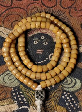 藏地盘捻压痕收缩【老灵骨可可tt佛珠108颗手串】