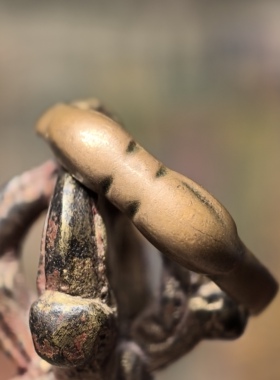 明清藏地实修【天铁托甲金刚杵戒指法器】传世皮壳光气十足