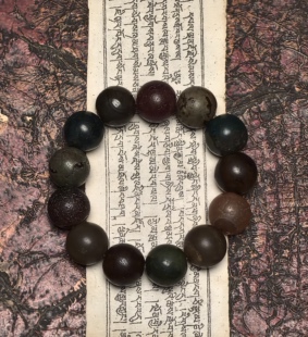 藏地瑜伽士修持【大尺寸爆老千系糖球玛瑙古珠十三颗】高端文玩