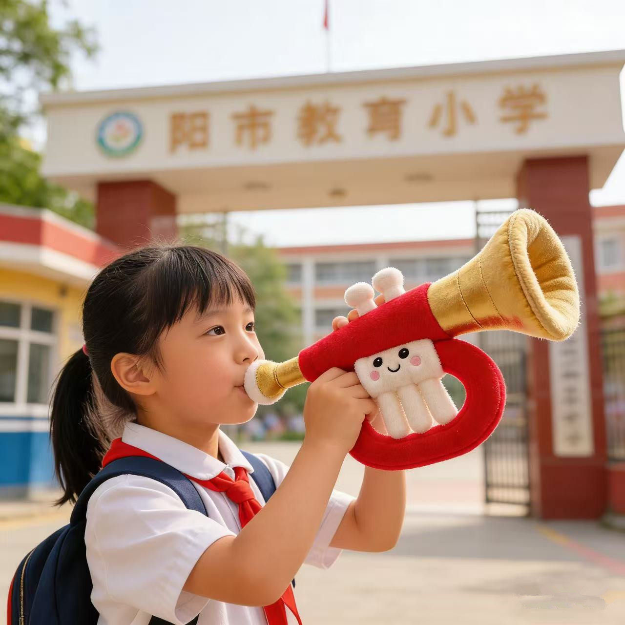 创意小号喇叭乐器抱枕培训班活动礼物抱枕靠垫毛绒抱枕音乐礼品