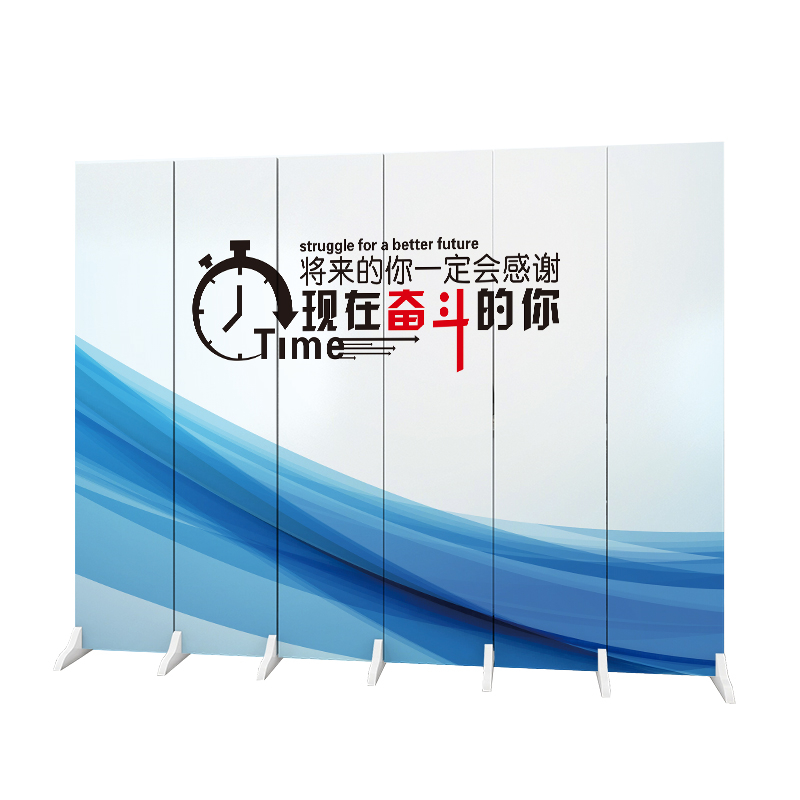2023公司办公室励志折叠移s动屏风隔断墙客厅简约现代遮挡装饰双