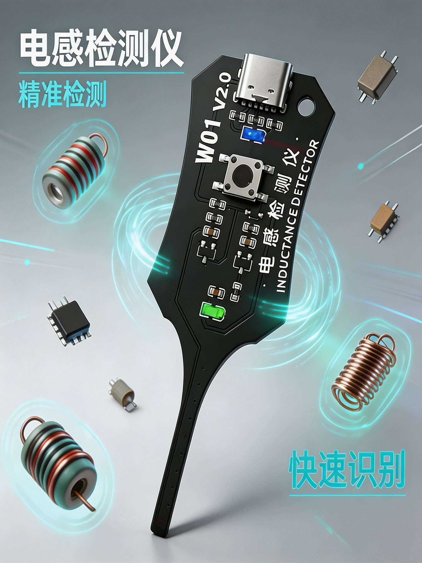 Inductance tester, high-precision capacitor motherboard repair, mobile phone electronic component fault diagnosis and inspection device