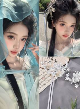 刘亦菲同款皮绳头饰苗银影楼汉服