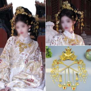 明制公主汉服发饰新款翘楚同款唐风发冠头饰古风手工宫廷华丽发饰