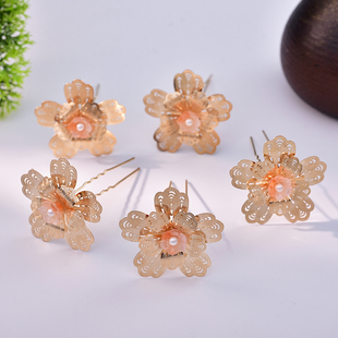 金花复原款汉代宫廷唐风金步摇 复古古代冠晋代头饰发簪汉服点缀