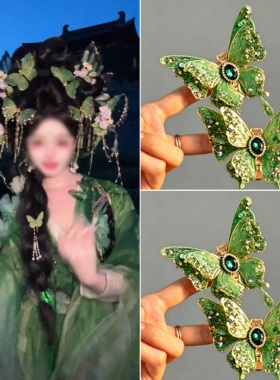 森系精灵公主发夹花仙子头饰绿色