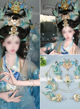 凤凰汉服头饰精卫神女羽毛公主款