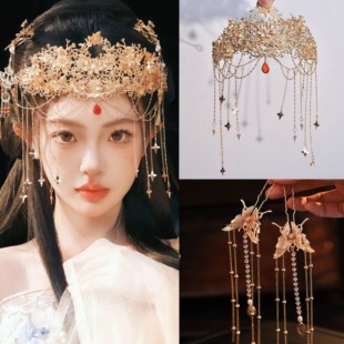 西域异域风配饰【金蝶公主】汉服发冠流苏发箍新娘古风汉服额饰品