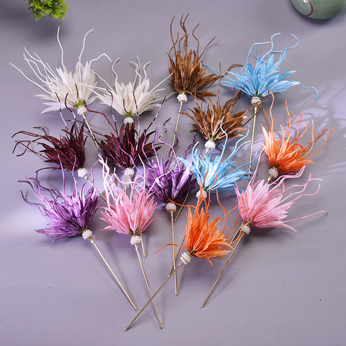 浔埔簪花龙须仿真花簪子龙昙花簪