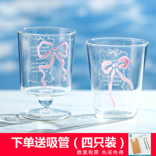 啤酒杯大容量玻璃饮料杯咖啡杯 可爱网红果汁杯高颜值家用2025新款