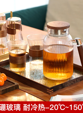 大容量凉水壶水杯套装家用客厅耐高温玻璃高颜值冷水壶茶壶凉水杯