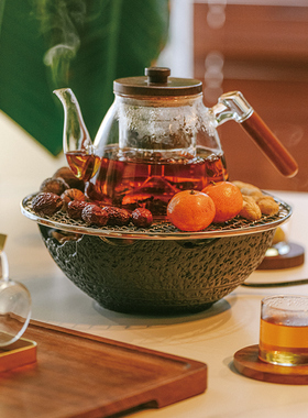 冬天围炉煮茶烤火炉套装器具家用室内全套用电电陶炉煮茶茶具套装