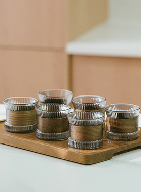 中式高档精致玻璃茶杯小杯茶具茶壶套装家用待客品茗杯杯子套装