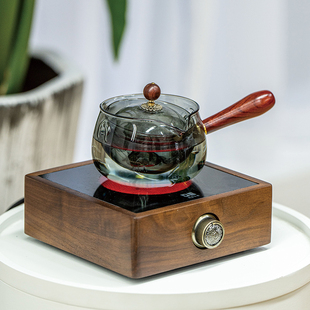 逍遥壶侧把壶煮茶玻璃功夫茶具套装 泡茶壶茶杯茶盘 家用2023年新款