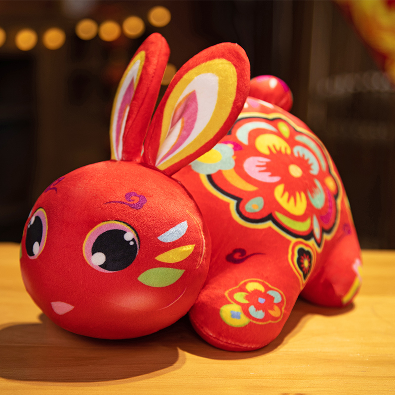 兔子公仔国风玉兔毛绒玩具