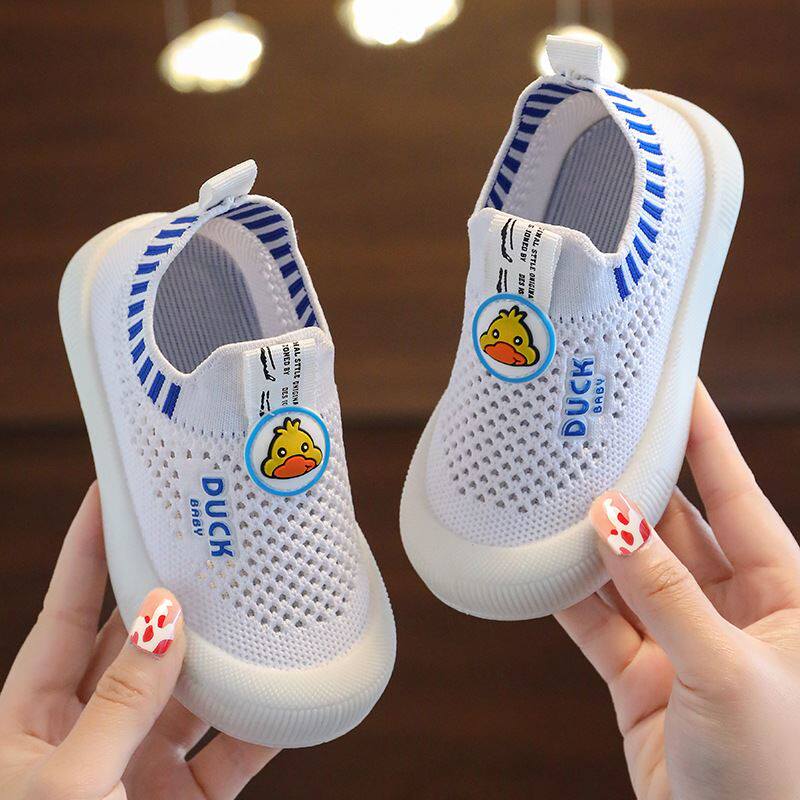 小黄鸭儿童鞋子男童网面透气运动鞋1一3岁女宝宝软底一脚蹬室内鞋