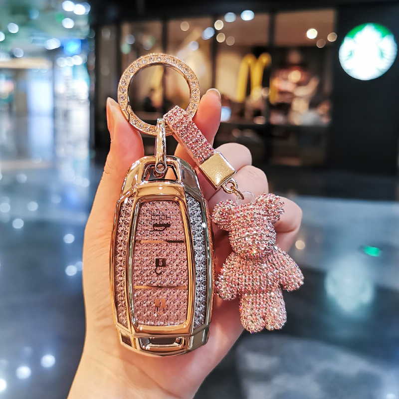 现代钻石纹钥匙套新款