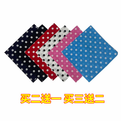 zipper原宿复古头巾黑白红藏青大圆点太阳发带点棉头巾