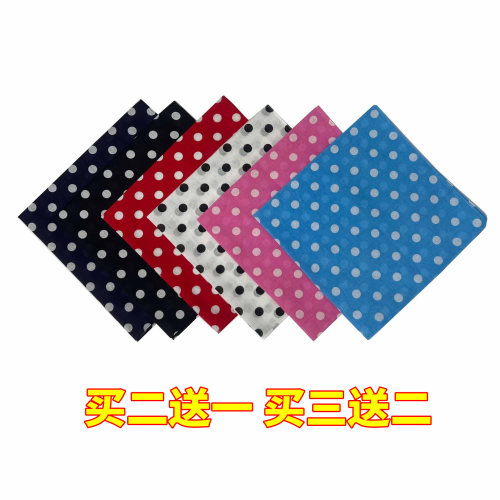 zipper原宿复古头巾黑白红藏青大圆点太阳发带点棉头巾