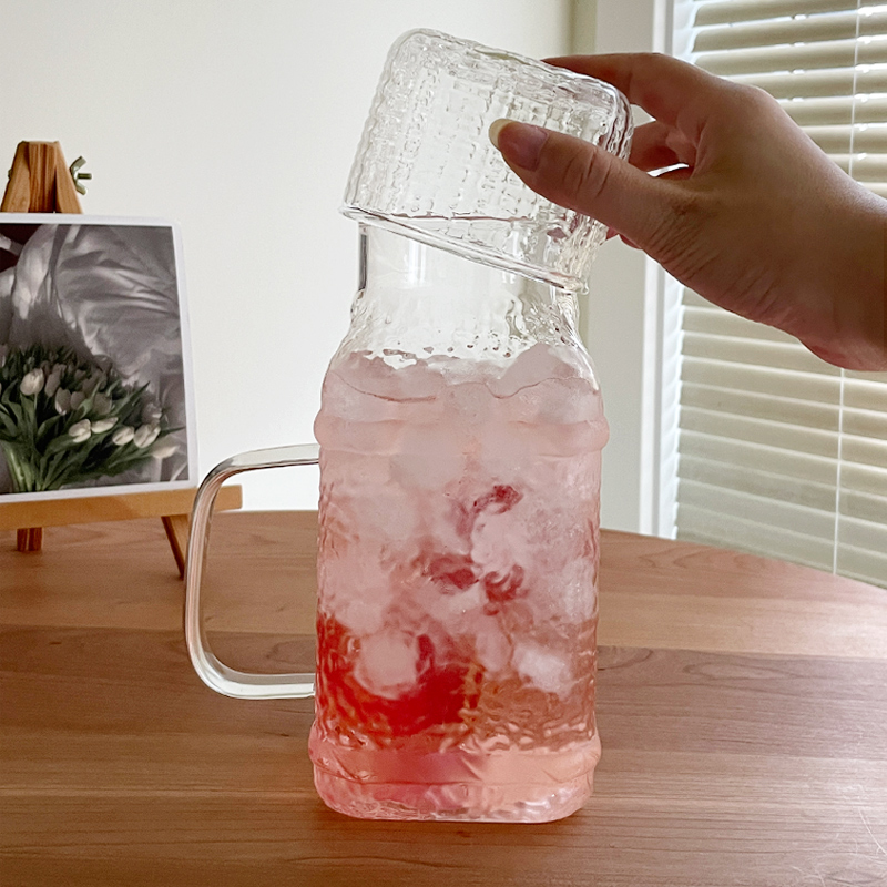 耐高温复古锤纹冷水壶时尚玻璃杯