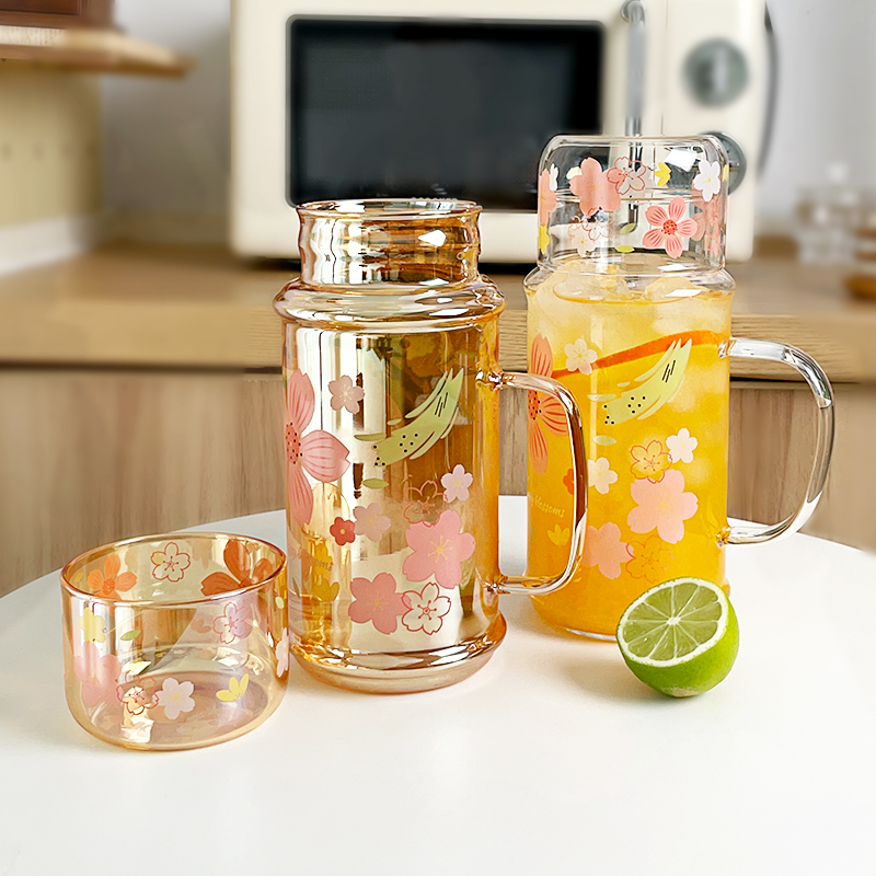 新款耐高温凉水壶大容量玻璃水杯