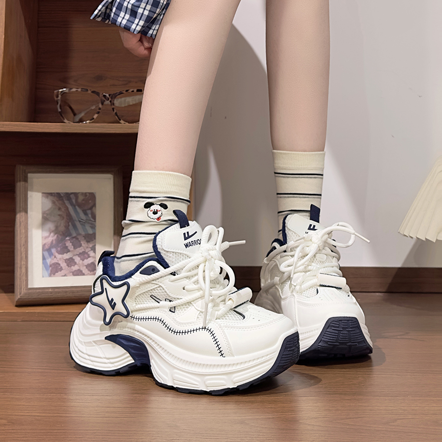 回力加绒女鞋星星厚底老爹鞋女