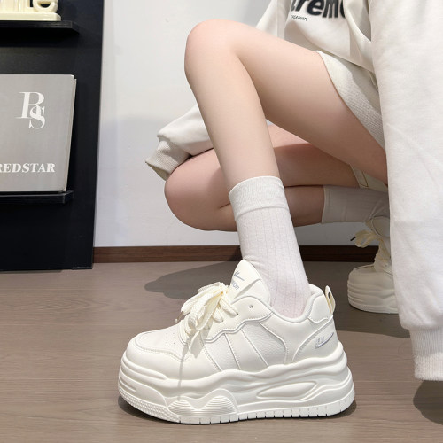 回力巨好看厚底小白鞋女