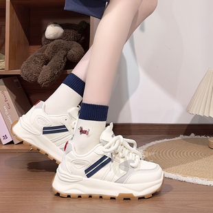 女款 男女同款 2026春秋新款 子百搭运动鞋 复古休闲鞋 人本厚底老爹鞋