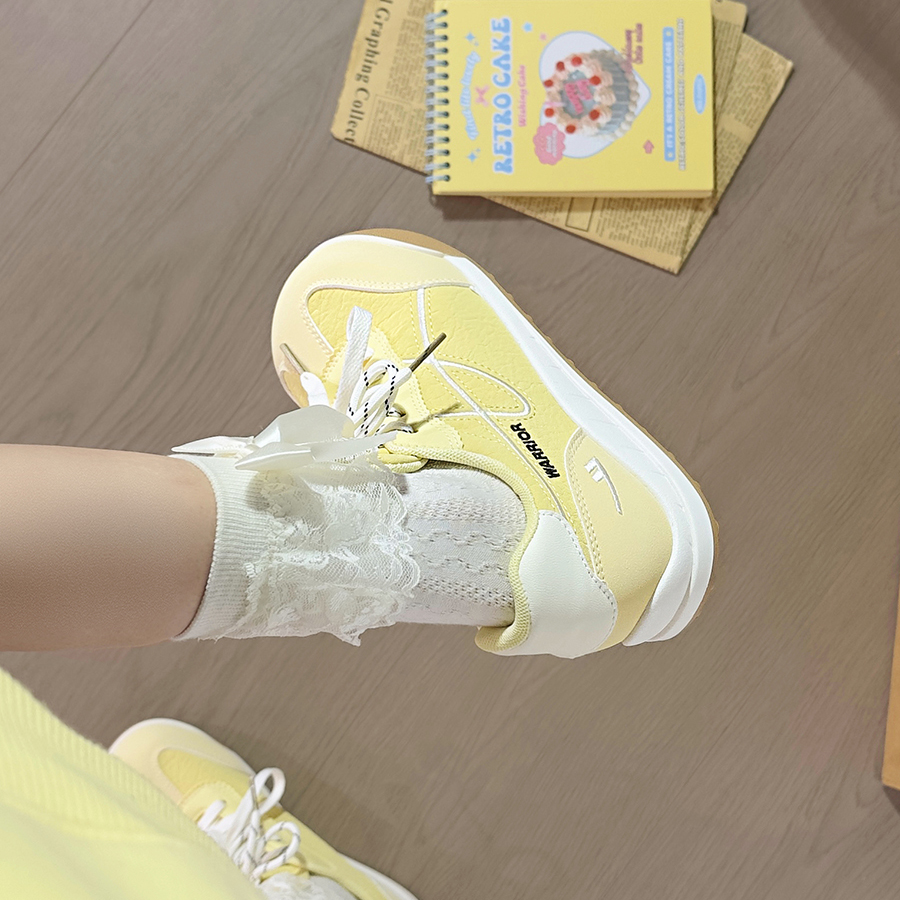 回力柠檬黄德训鞋女2025新款夏季配裙子穿小白鞋休闲百搭韩版板鞋