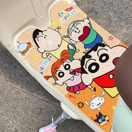 蜡笔小新电动车丝圈脚垫防雨通用
