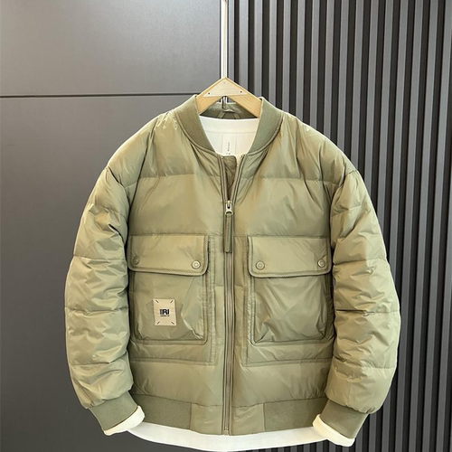 冬季棒球领轻薄羽绒服