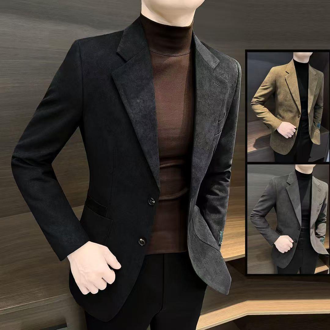 【香港老派绅奢】鹿皮绒西装外套男士2025新款春秋季商务高端