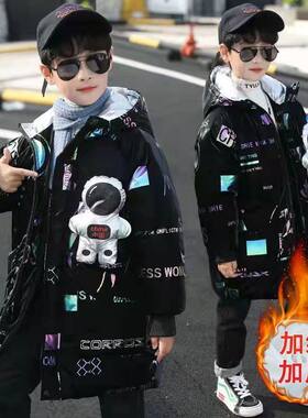男童冬装羽绒棉服2025新款中大童免洗棉衣儿童中长款加厚外套韩版