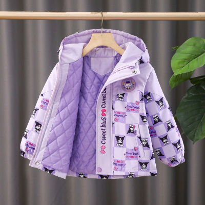 女童库洛米三合一冲锋衣秋冬新款洋气外套中小童可拆卸拼接上衣爆
