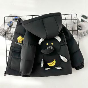 男童棉服2025冬季新款加绒棉袄男宝中童加厚卡通儿童外套羽绒棉衣