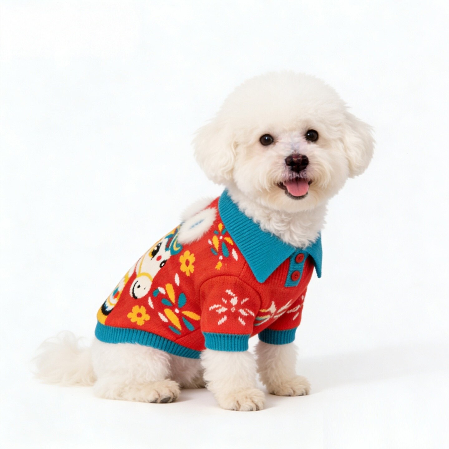 狗狗新年衣服柯基过年小狗泰迪雪纳瑞冬装小型犬喜庆针织毛衣冬