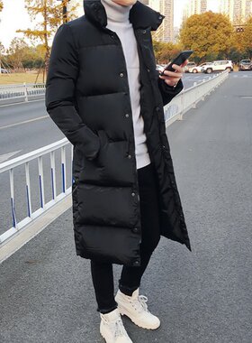 冬款男装青少年加肥加长棉服