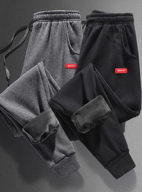 秋冬男士加厚加绒休闲卫裤，保暖