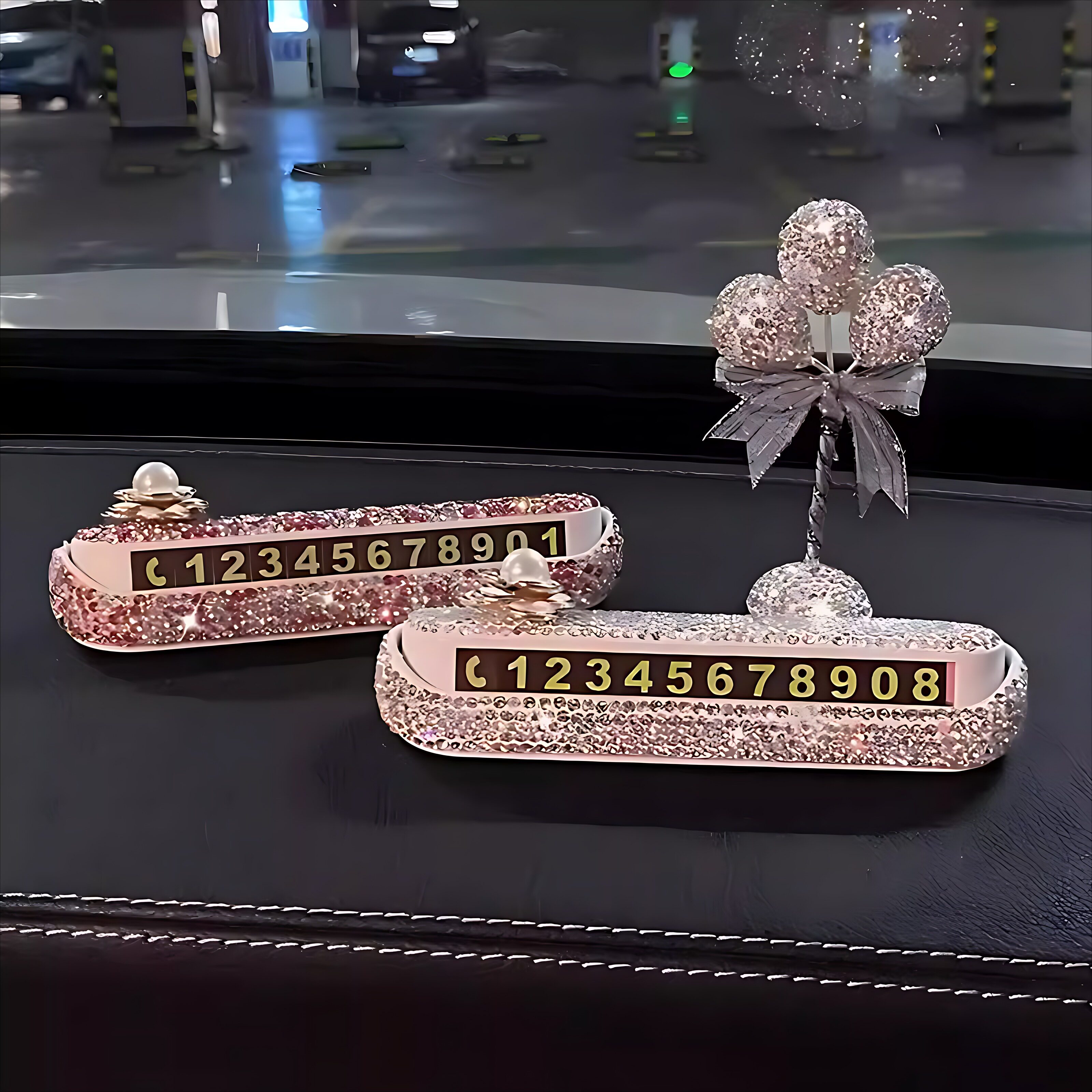 汽车临时停车号码牌镶钻