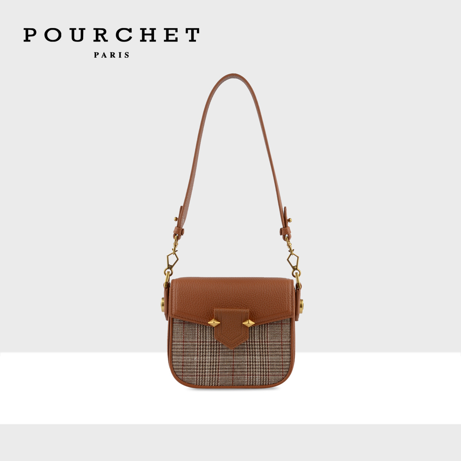 POURCHET/宝榭法国原创新款SEVRES TWEED 格纹小猪包单肩包女,箱包皮具/热销女包/男包,小方包,淘宝优惠券,粉丝福利购,淘宝优惠卷