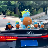 汽车外部装 饰车顶车尾箱站立杰尼龟摆件站姿创意车载网红饰品超大