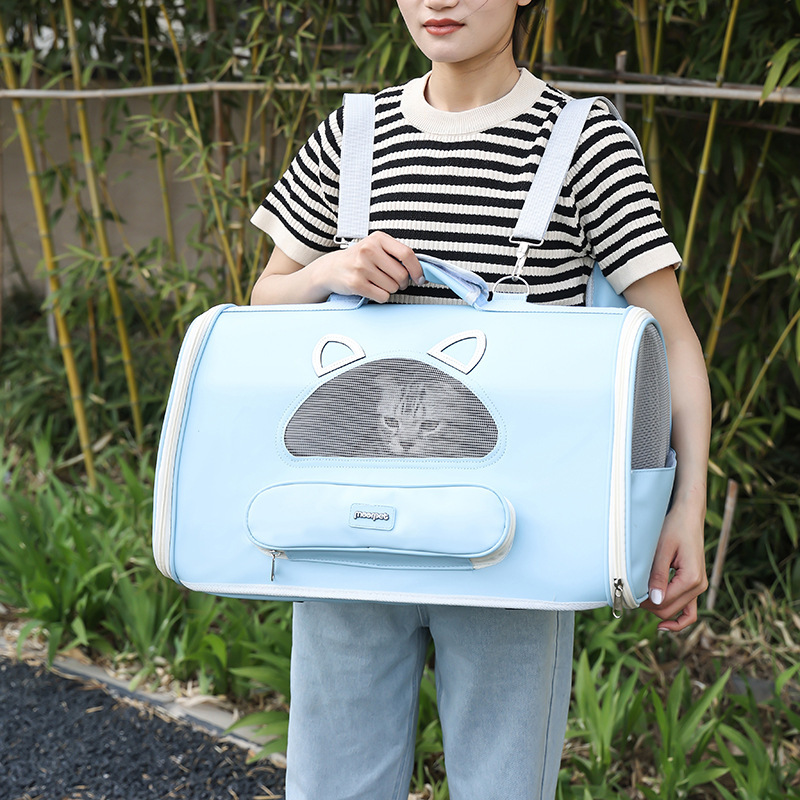 新款猫包外出手提单肩双肩背包舒适透气大空间猫咪宠物包