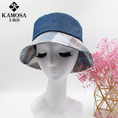 女日系大檐轻薄撞色防晒帽渔夫帽